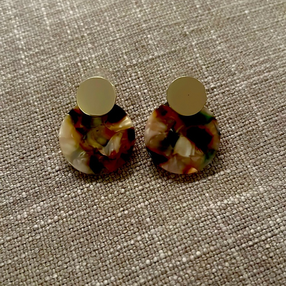 Gold and Multicolor Earrings